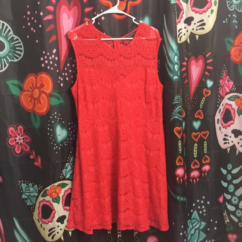 Forever 21 Pink Lace Illusion Dress Sz 1x
